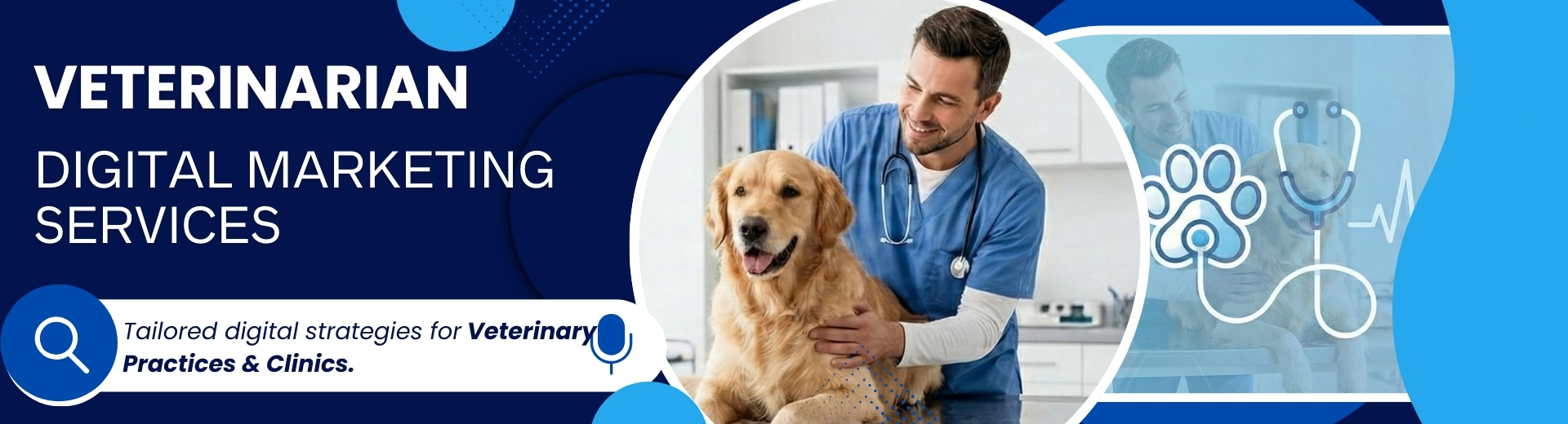 Digital marketing services for veterinary clinics to attract pet parents.